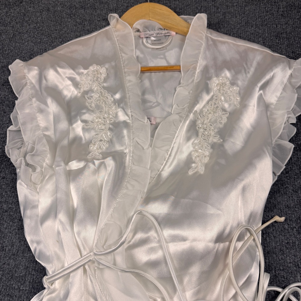 Linea Donatella Lingerie Set Women Medium Ivory NWT 3pc Robe Babydoll CH2091